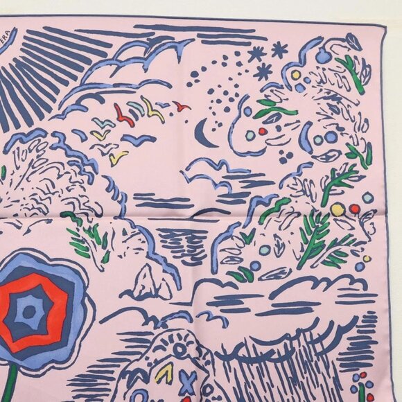 HERMES Carre 90 Scarf ""ISOLA DI PRIMAVERA"" Silk Pink Auth 133737 - Picture 10 of 16